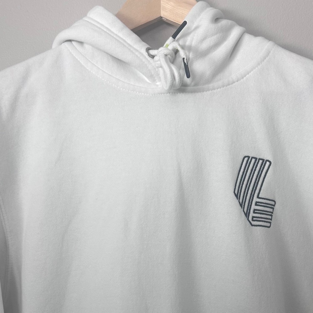 LIV Golf Hoodie Mens Medium White Embroidered Logo Pullover Sweatshirt Golf